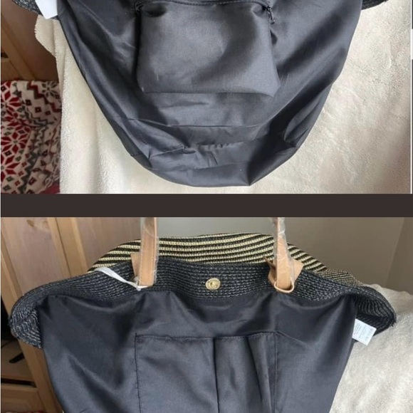 Amiani (AS IS) NWT large black/gold tote retail $200 purse - Picture 17 of 17